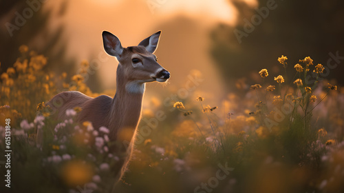 Beautiful  deer in the meadow © Subrata