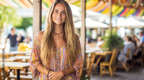 young adult woman outside i...
