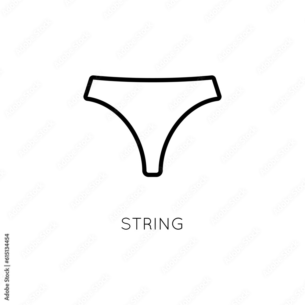 String vector icon. Women's underwear for web design, internet, advertising, labels, industry. String vector icon. Women's underwear for web design, internet, advertising, labels, industry.