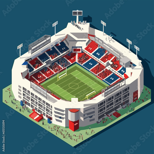 Football stadium isometric vector flat isolated illustration