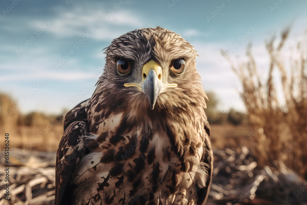 Fototapeta premium Buzzard in nature. Generative AI