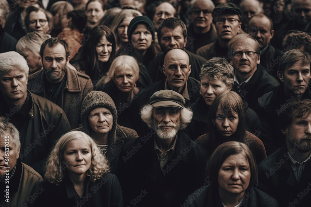 Large group of mixed people. Generative Ai illustration
Large group of mixed people. Generative Ai illustration