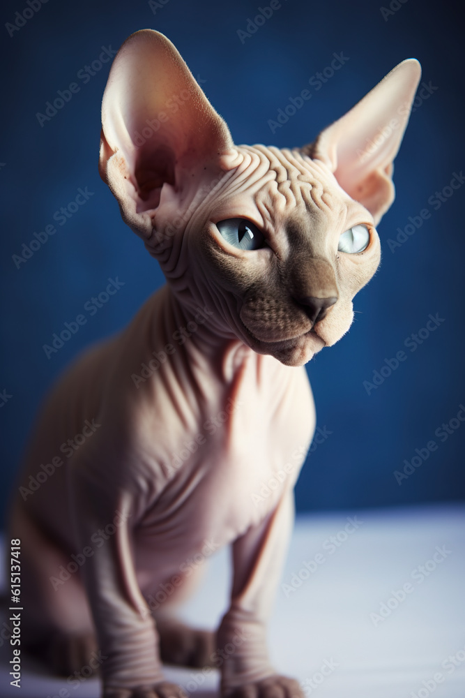 Sphynx cat portrait, Generative AI illustration