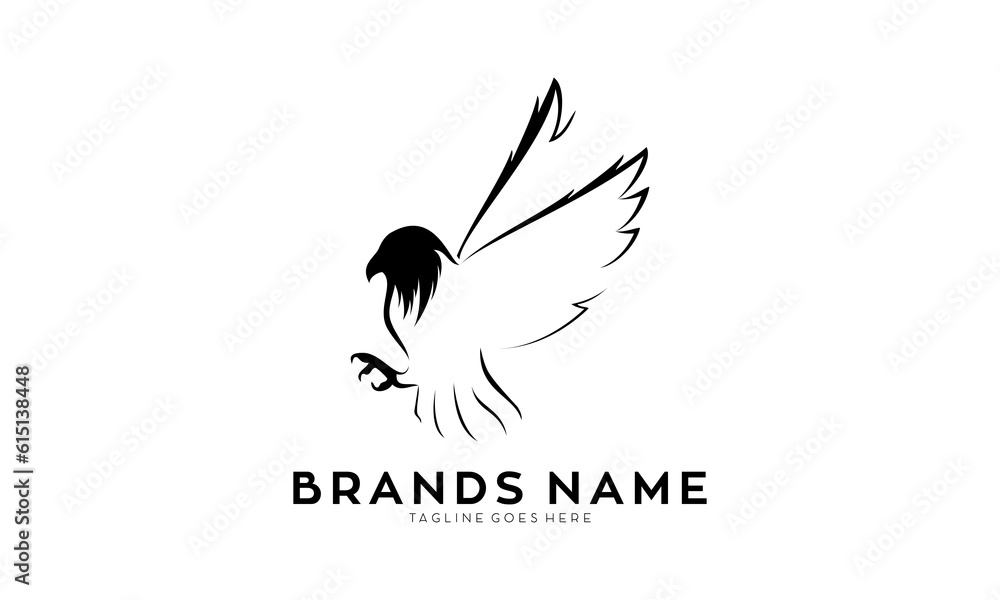 Fototapeta premium Beautiful flying bird simple vector logo