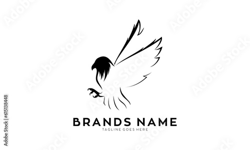 Beautiful flying bird simple vector logo