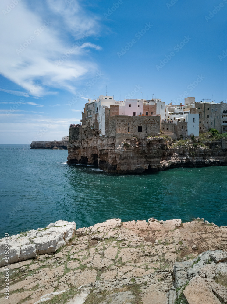 panorama of the cliff of Polignano a Mare Grotta Palazzese province of Bari