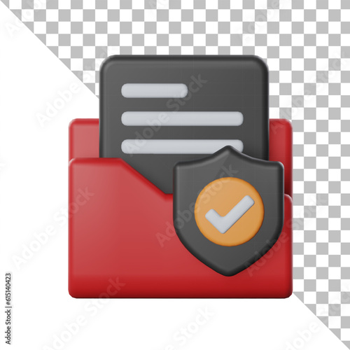 Valid Document 3D Illustration