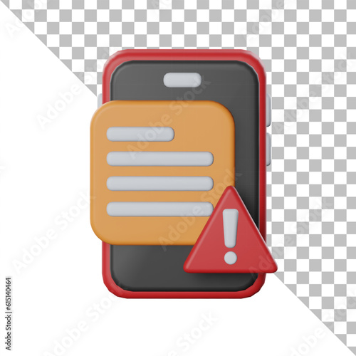Fake News on Smartphone 3D Illustration