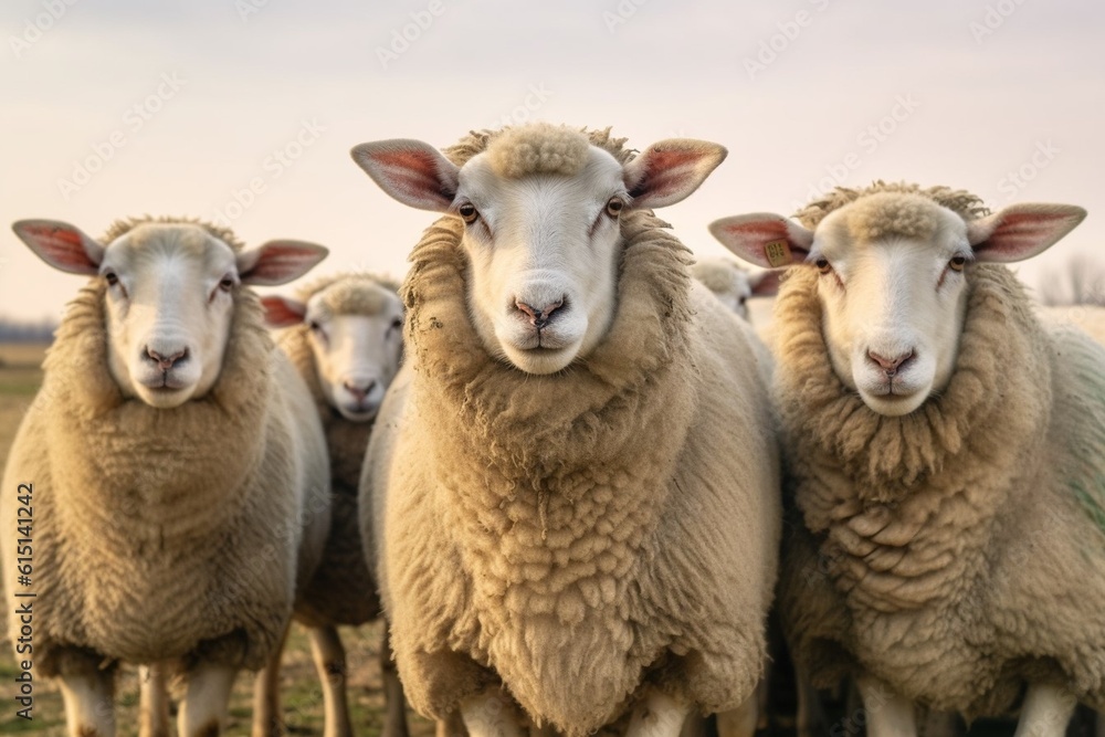 Fototapeta premium sheep and lambs