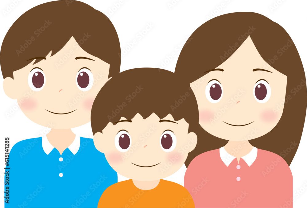 若い親子のイラスト
