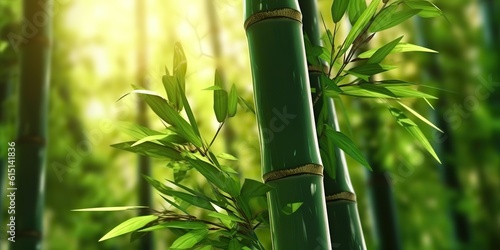 AI Generated. AI Generative. Eco green leaf plant tree bamboo. Asian Japan Chinese culture tradition vibe. Graphic Art