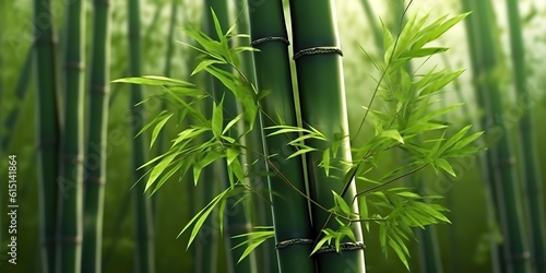 AI Generated. AI Generative. Eco green leaf plant tree bamboo. Asian Japan Chinese culture tradition vibe. Graphic Art