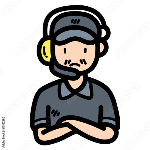 coach filled outline icon style