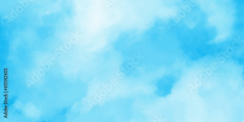 blue sky with white clouds in sunny weather .Blue Sky vector .White cumulus clouds formation in blue sky .blue water surface background .Panorama. 