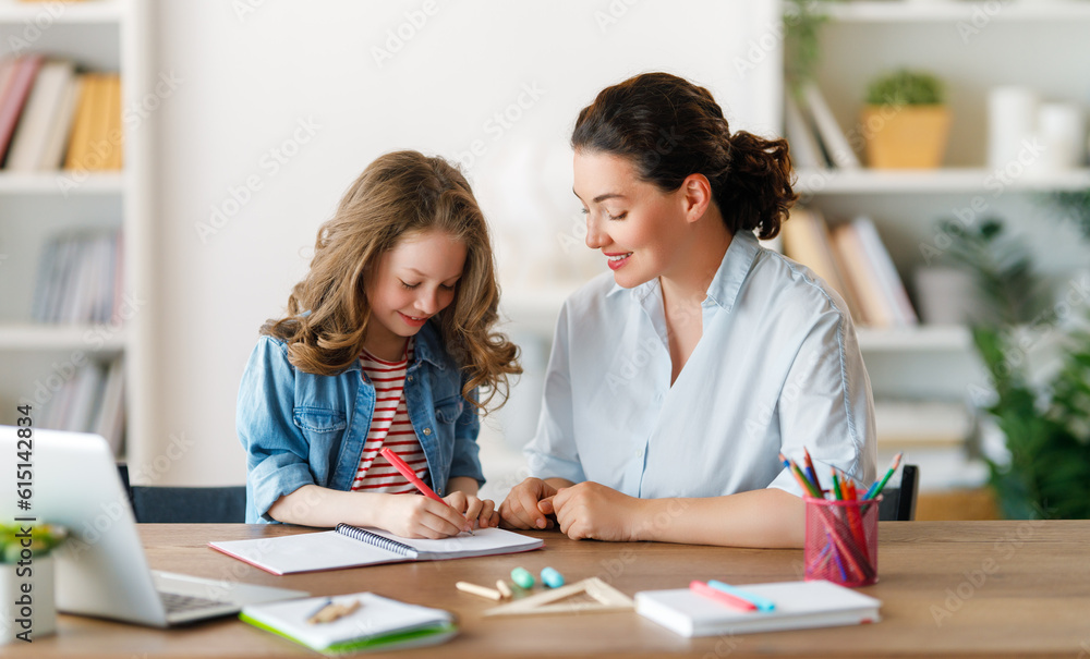 Girl doing homework or online education. Girl doing homework or online education.