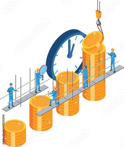 資産形成を行う作業員達