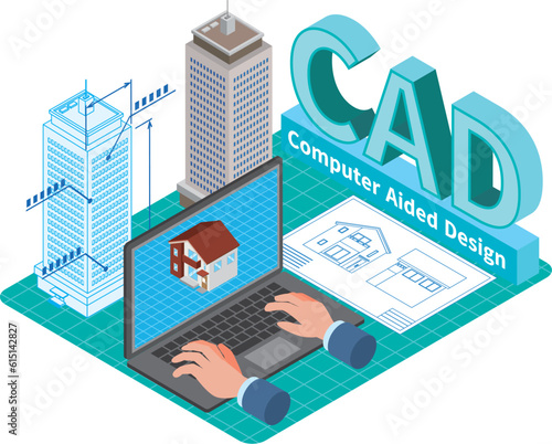 建築CAD設計のイメージイラスト