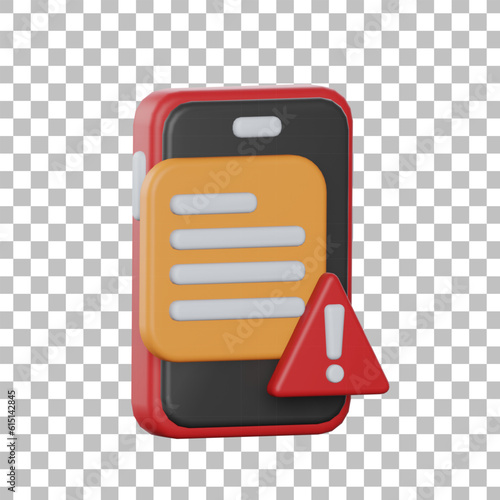 Fake News on Smartphone 3D Illustration
