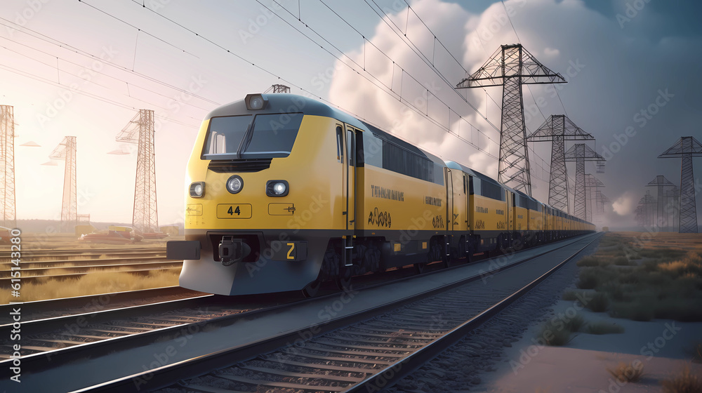 Fototapeta premium AI Generated photos of nuclear train