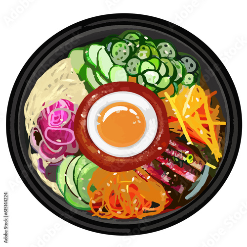 Bibim-Naengmyeon, Bibimbap, Korean, Korean food, Cold food, Noodles, Spicy, Refreshing, Vinegar, Cucumber, Kimchi, Summer food