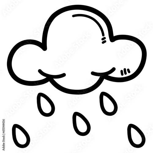 rainy line icon style