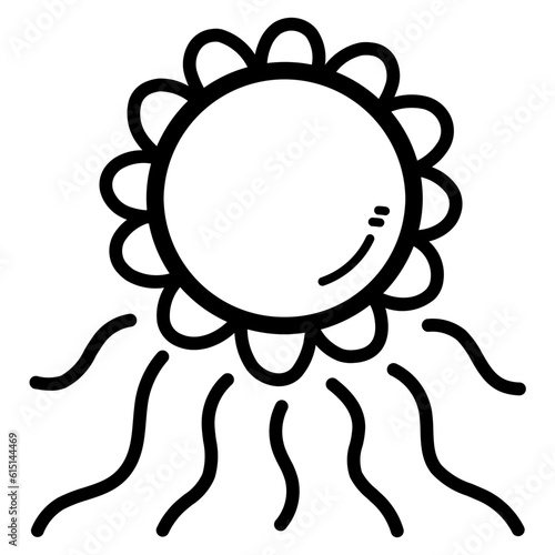 uv rays line icon style