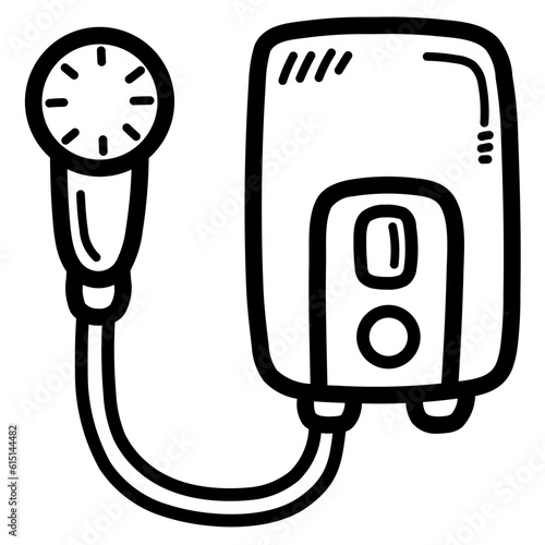 water heater line icon style