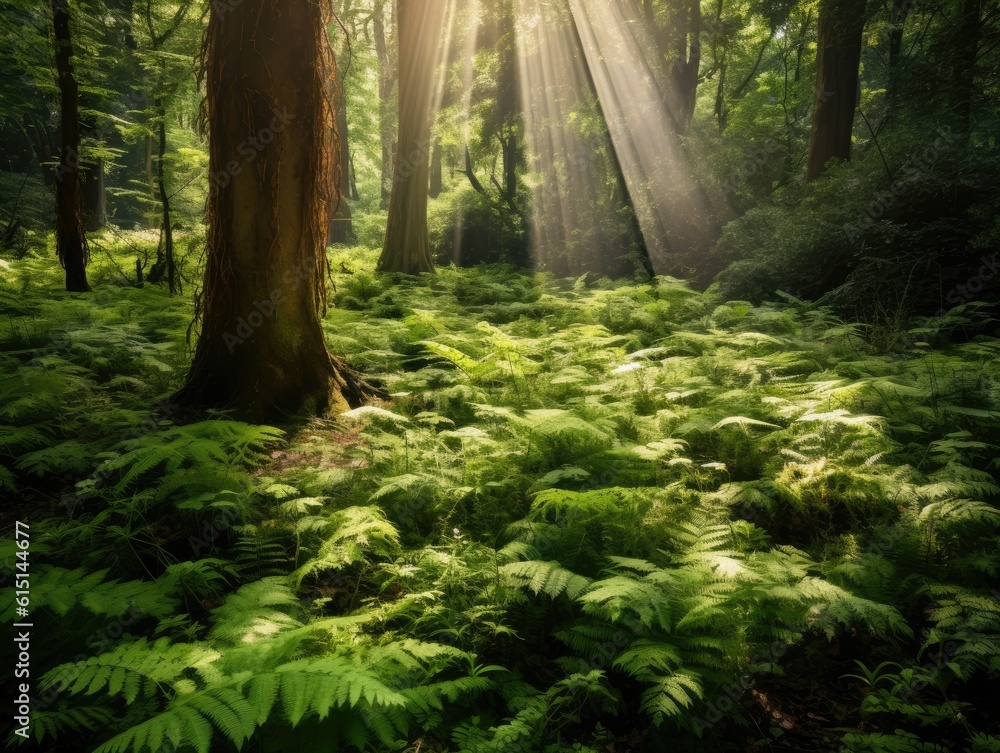 Green Forest Sunlight - AI Generated