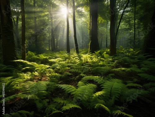 Green Forest Sunlight - AI Generated