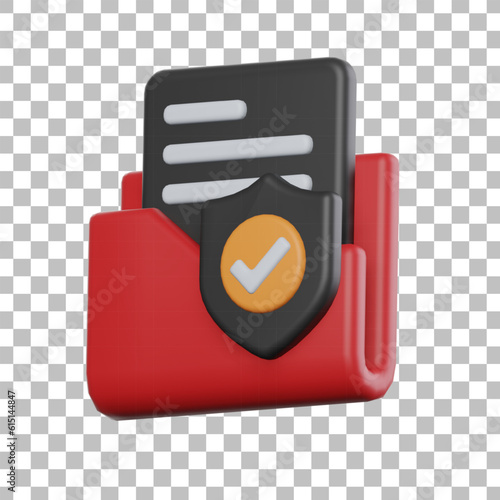 Valid Document 3D Illustration