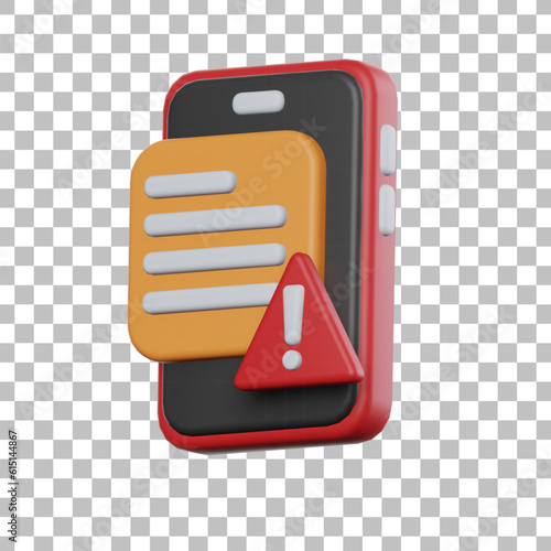 Fake News on Smartphone 3D Illustration