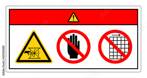 Danger Shear Points Sharp Edges Do Not Touch and Do Not Remove Guard Symbol Sign, Vector Illustration, Isolate On White Background Label .EPS10