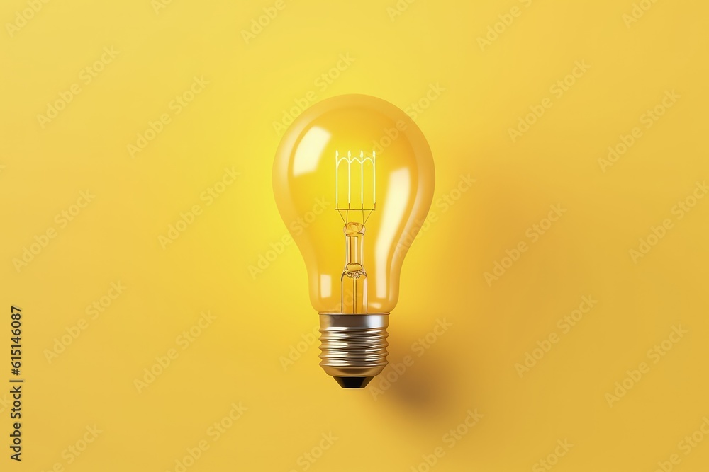 Light bulb isolated on yellow background, idea and creativity concept, Generative AI
Light bulb isolated on yellow background, idea and creativity concept, Generative AI