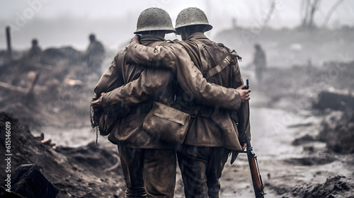 Honrando os Heróis: Celebração do Dia do Soldado com Gratidão e Respeito - IA Generativa photo