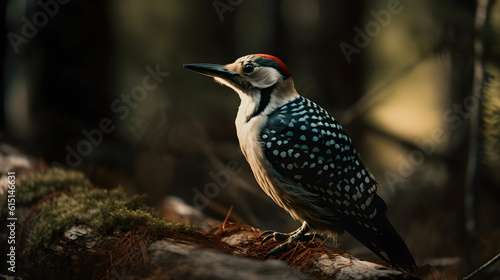 Graceful Woodpecker in Nature. Generative AI