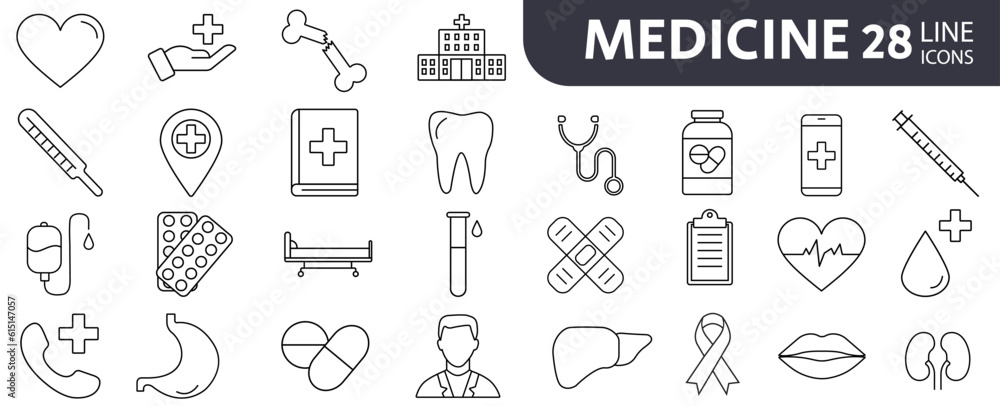 Medicine outline iconset