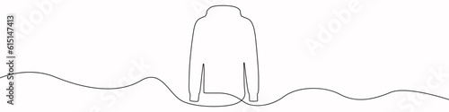 Cardigan icon line continuous drawing vector. One line A fairytale jacket icon vector background. Sweater icon. Continuous outline of a Clothes icon.