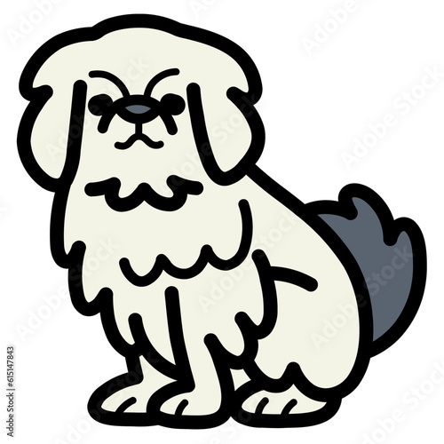 japanese chin filled outline icon style