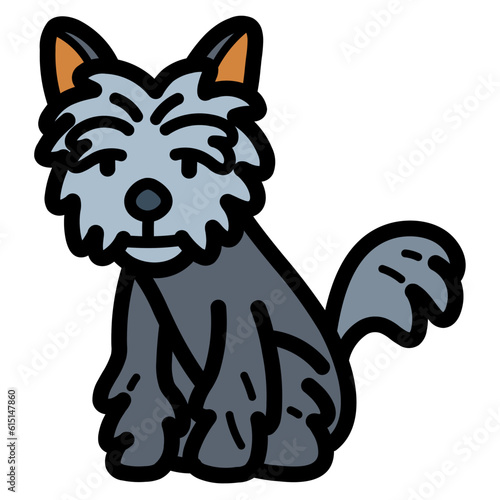 silky terrier filled outline icon style