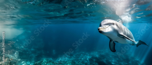 A cheerful dolphin poses. Ai generated.