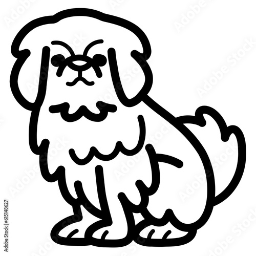 japanese chin line icon style