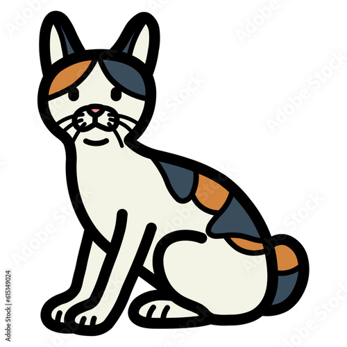 Photography japanese bobtail filled outline icon style
