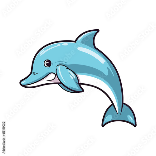 Joyful Aquatic Companion  Playful 2D Illustration of a Darling River Dolphin
