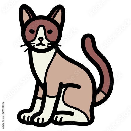 snowshoe cat filled outline icon style