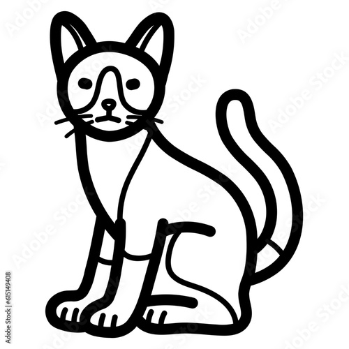 snowshoe cat line icon style