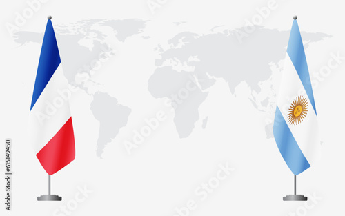 France and Argentina flags for official meeting