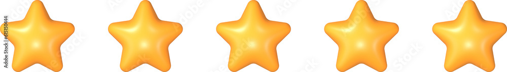 3D Five Star Icon Illustration Rating 3D Five Star Icon Illustration Rating