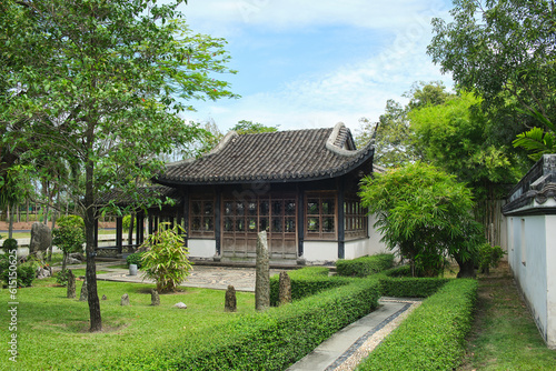 Ancient style Chinese building in Rama 9 park in Bangkok , Thailand . China and east asia architecture and garden