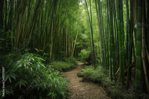 Generative AI. bamboo forest scenic background