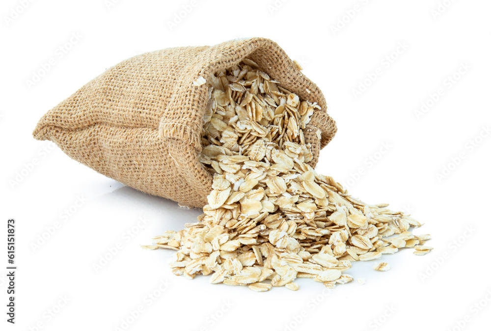 Foto oat flakes isolated on white background